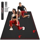 GymCope Extra Large Exercise Mat, 10'x6'/9'x6'/8'x6'/7'x5'/6'x4' (8mm/10mm) Thick Workout Mat for Home Gym Flooring, Garage, Shoe-Friendly, High-Density, MMA, HIIT, Weight Lifting, Cardio&Strength