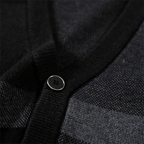 Mens Sweater Vest Thick Wool Patchwork Knit Vest Vintage Buttons Warm Business Waistcoat3