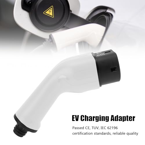 Wtyczka ładowania EV 32A AC 250V Zestaw Adaptera ładowania EV Wtyczka Typu 2 Stopień Ochrony IP54 Certyfikat CE TUV IEC dla Pojazdu Energetycznego (Biały)