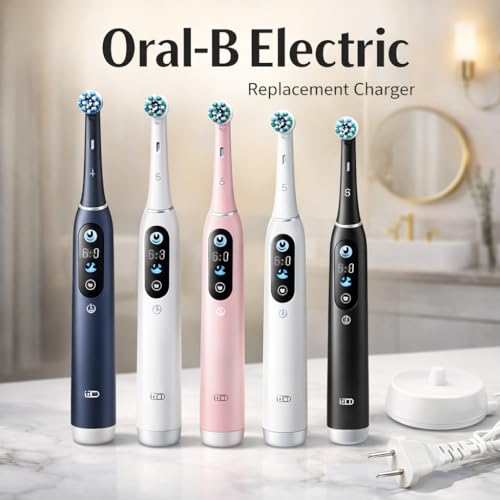 Image of Replacement Charger for Oral-B Electric Toothbrush Type 3757, Compatible with Braun Oral-B Pro 1000-9000 Series, 2 Pin 240V Waterproof Charging Stand (3757)