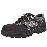  Casual Scarpe Uomo da Lavoro Antinfortunistica Acciaio Sportive Scarpa Sneaker Ginnastica Outdoor Marrone 37 EU