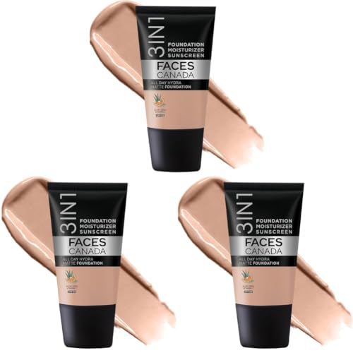 Image of FACES CANADA All Day Hydra Matte Foundation - Mini | 3in1 Foundation + Moisturizer + SPF 30 | 24 HR Aloe Hydration & Vitamin C | 10HR Wear | Medium to High Buildable Coverage | Warm Natural (18 ml)