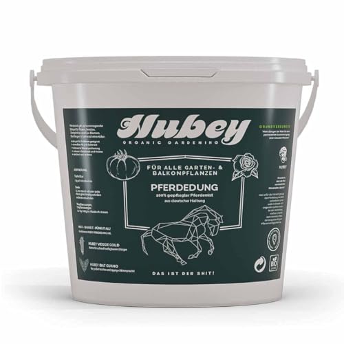 hubey Bio Pferdemist als Dünger (3 kg) Pferdedung für Haus u. Garten - Frischer Pferdedünger als Universaldünger, Blumendünger, Biodünger - organischer Bodenverbesserer