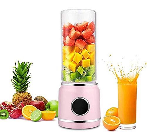 Tragbarer Mixer, LED Mini Personal Blender, elektrischer Entsafter-Smoothie-Maschinenmischer mit 6 Edelstahlklingen und Power Bank-Funktion