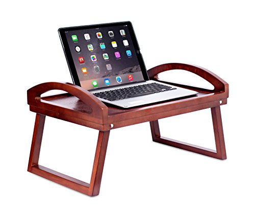 BirdRock Home Wooden Lap Desk Bed Tray - Breakfast Bed Tray with Wide