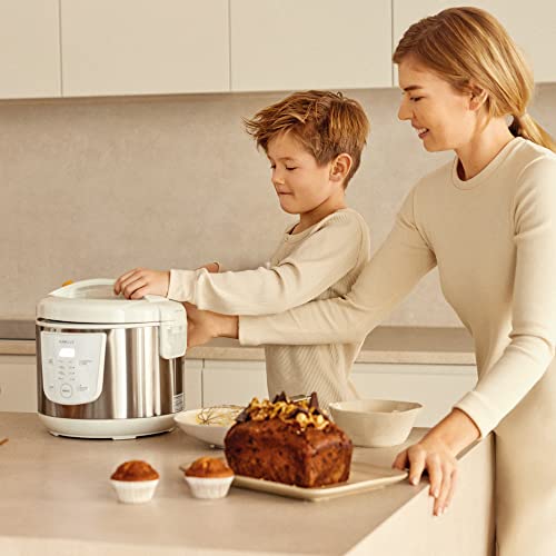 NEWLUX-Robot-de-Cocina-Multifuncion-5L-Mod-Newcook-Blanco-con-Cubeta-Antiadherente-Programable-24H-9-Funciones-y-8-Menus-automaticos-Mantiene-Caliente-24H