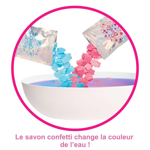 Barbie Coffret Bain Relaxant avec poupée Blonde Baignoire Chiot Savon Confetti coloré et Accessoires Jouet Enfant Dès HKT92 - vue 5