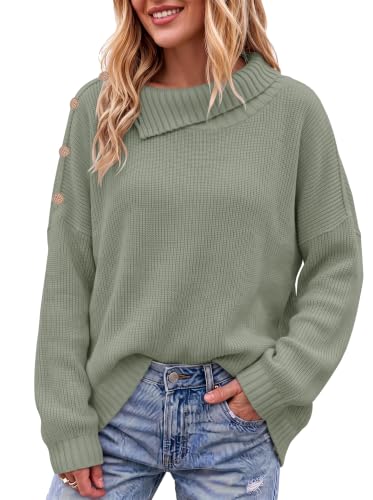 Image of Sweater for Women Winter Turtleneck Long Sleeve Pullover Tops Casual Oversized Knitted Sweaters