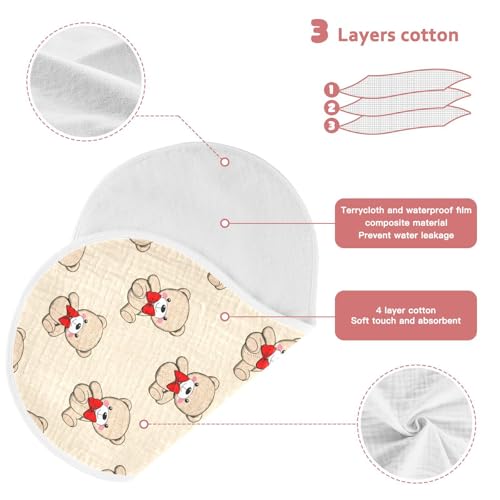 Snuggle Bears Muslin Baby Burp Cloths - Super Absorbent and Soft Burping Rags - Cotton Burp Clothes Set for Boys and Girls, 2 Pack3