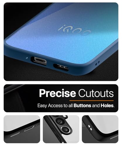 Image of WOW IMAGINE Shockproof Hybrid Back Cover for iQOO Z7 5G | iQOO Z7s 5G | Hard Slim fit Back Case | PC & TPU | Clear Transparent Case - Blue