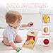 Adena Montessori Wooden Toy for 6-12 Month Baby 3 Balls,Sorting and Stacking Colorful Learning Education Toy for Toddler Kid 1-2 Year Old, Preschool Girl and Boy Gift(Full Size Textures)