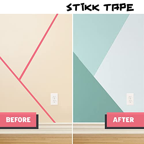 Stikk Painters Tape - 3Pk Pink Painter Tape - 1 Inch X 60 Yards - Paint Tape For Painting, Edges, Trim, Walls, Ceilings, Finishing - Masking Tape For Diy Paint Projects - Residue-Free Painting Tape #TOP5