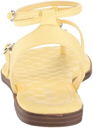 GUESS Women's BRIGHTI Flat Sandal, Yellow, 8 | Image 2
