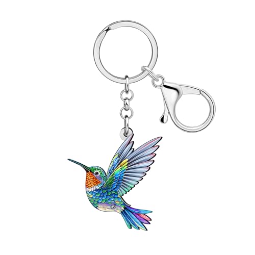 WEVENI Acrylic Hummingbird Keychain Bird Gifts Jewelry for Women Girl Bag Purse Car Handbag Accessories Charms