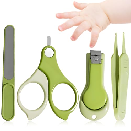 Set per la cura del bambino per unghie di mani e piedi con tagliaunghie, forbici per unghie, lima per unghie e pinzetta