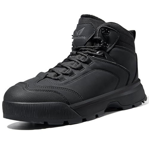 Wondamo Men's Waterproof Snow Boots Insulated Toe Cap Cold Weather Shoes Non-slip Lightweight Winter Boots