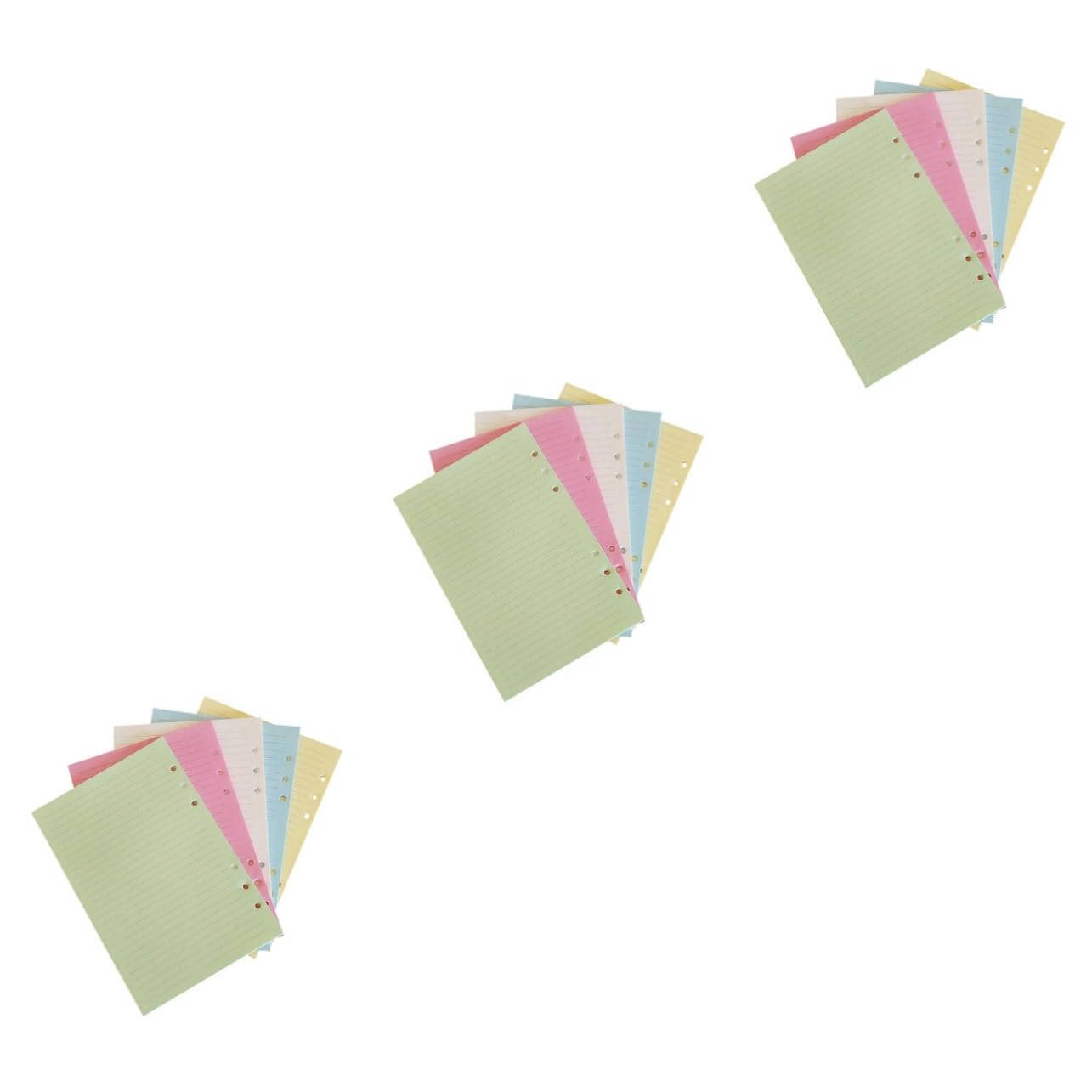 300 Stk. Nachfüllpapier Ringbuch Einlagen Notizpapier Kariert Farbig Bürobedarf Schreibwaren