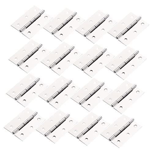 ULDIGI 16pcs 3 Door Hinge Home Hinges Back Flap Backflap Hinge Window Hinge Accessory Hinges Back Flap Hinge Back Cover Flap Small Hinge Flap PVC Vent Cap Stainless Steel Hinge Silver
