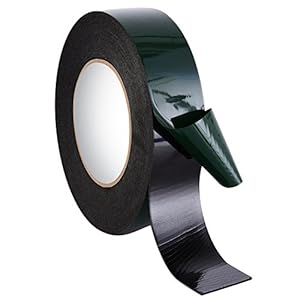 Kentop Schuimplakband, dubbelzijdig, zwart, 12 mm, sponsrolband, waterdicht, montageband, auto, kentekenplaat…