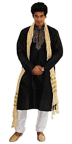 Men Sherwani Kurta Plus Sizes upto 7XL Pajama & Shawl Set Bollywood Indian Wedding