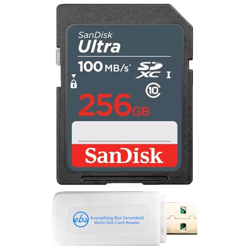 Carte mémoire SD Ultra 256 Go SanDisk avec son lecteur multi-slot inclus