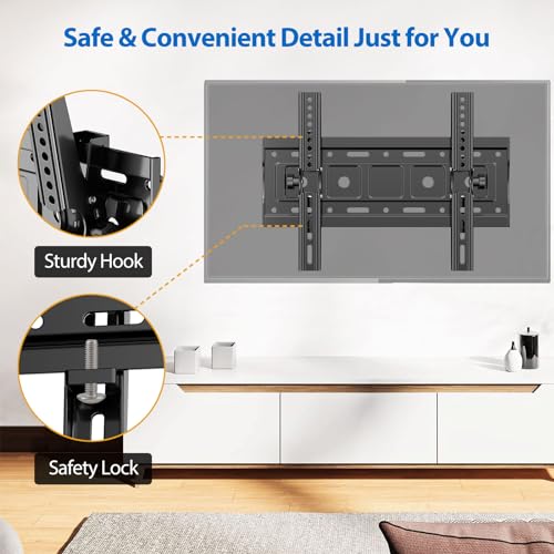 Image of Tilting TV Mount for Most 32-68 inch,Holds up to 132lbs with Max VESA 400x400mm | Tilting TV Mount for Most 32 37 40 42 43 47 49 50 52 55 58 60 65 Inch
