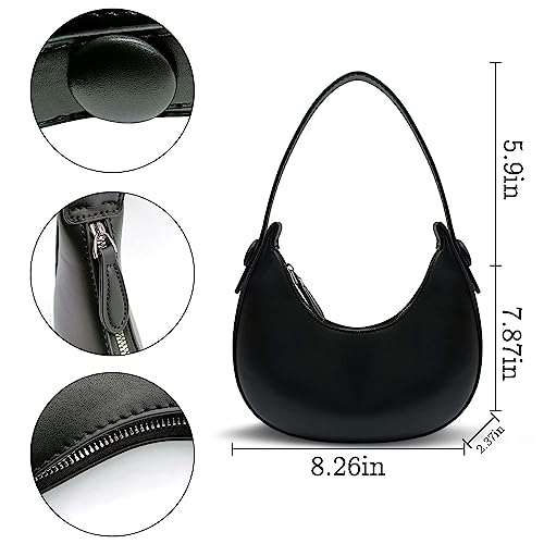 Saddle Bag Shoulder Bag For Women, Mini Purse Crescent Bag Retro Classic Purse For Girl, Clutch Shoulder Tote Handbag With Zipper3