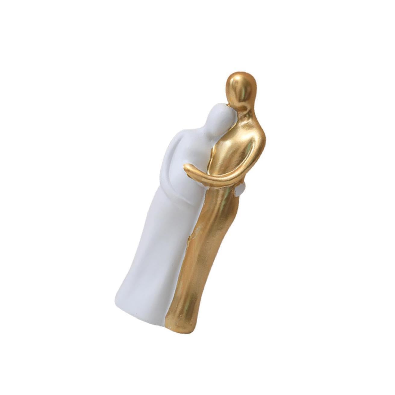 ALCXAZS Romantic Resin Family Couple Figurine Sculpture Delicate and Exquisite Decor Living, Pregnancy Gold, Medium