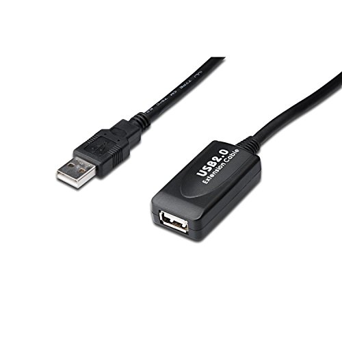 DIGITUS Aktives USB 2.0 Verl&auml;ngerungskabel &ndash; 15 m &ndash; USB-A Stecker auf Buchse &ndash; Repeater USB-Kabel mit Plug & Play &ndash; Bis zu 480 Mbit/s &ndash; Stromversorgung &uuml;ber USB &ndash; Schwarz