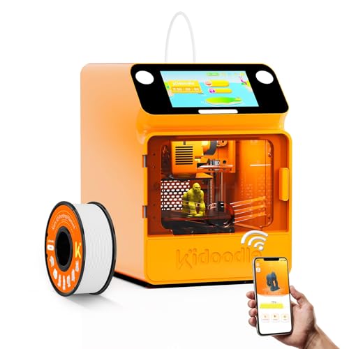 Kidoodle Mini 3D Printer for Kids & Beginners, 600mm/s High Speed Printing, Auto-Leveling/Child-Safe Design/5" Touch Screen, Pre-Assembled with Wi-Fi/App Control, Easy Setup for Home/School