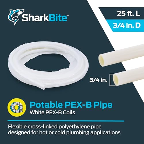 Image of SharkBite U870W25, White PEX-B Pipe-Potable Water, 3 /4 Inch, 25 Ft