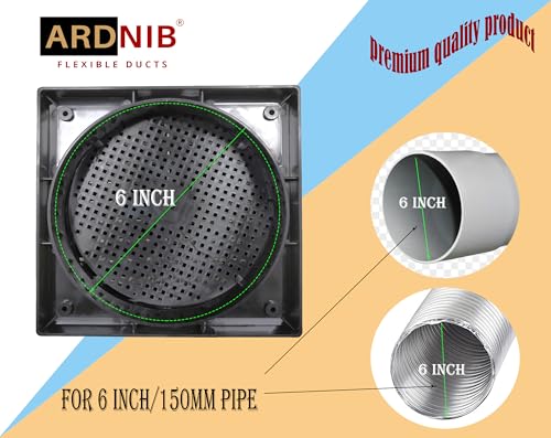 Image of 6 Inch Vent Cover /Ventilation Vent Cover /Chimney Pipe outer Vent Cover /Used for Anti Cockroach, Lizards, Insects, 150 mm Exhaust Fan Cap Chimney Pipe Cowl (ABS BLACK, 6 INCH)