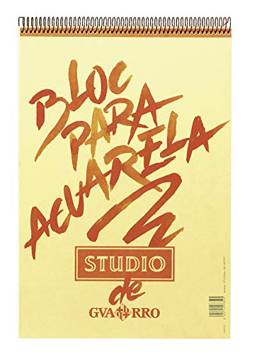 Guarro - Album Espiral 40H. Studio Acuarela Fino 224Gr. En Oferta Canson Guarro Studio Acuarela, Papel De Acuarela, Prensado En Frío, 225G, Espiralados Sobre El Lado Corto, A3-29,7X42Cm, Blanco Natural, 40 Hojas