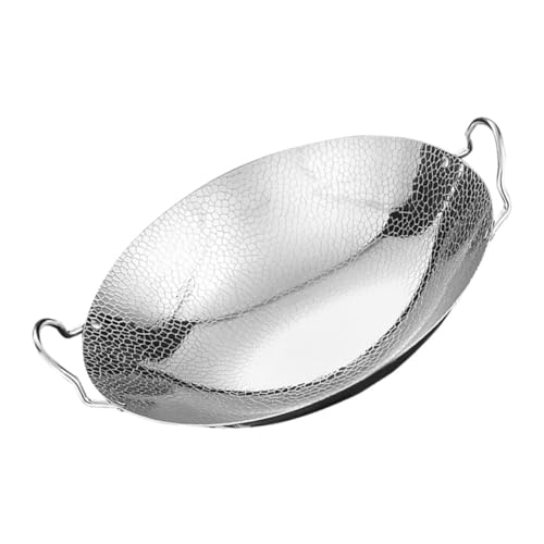 GETAJGHSD Wok Inoxidable con Doble Mango Utensilio de Cocina para Camping y Hogar Olla para Cocinar Cocina