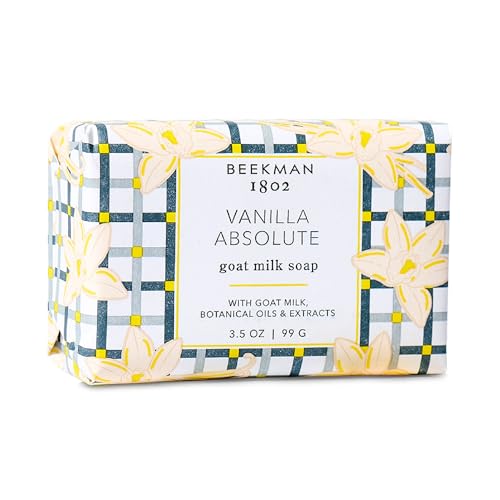Image of Beekman 1802 Goat Milk Soap - Moisturizing Hand & Body Soap Bar with Shea Butter & Botanical Oils, Triple-Milled, Non-Drying, Made for Sensitive Skin, Vanilla Absolute 3.5 oz