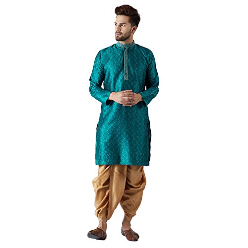 Image of SOJANYA Men's Silk Blend Solid (Since 1958, Kurta & Dhoti Set