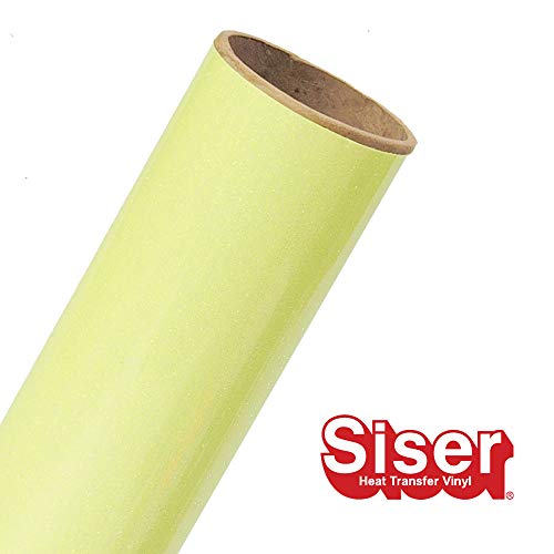Siser Glitter HTV 12"x3ft Roll (Neon Yellow) Iron on Heat Transfer Vinyl