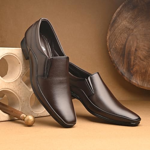 Image of Centrino Men's Formal Shoe | Cushioned Insole Comfortable Shoes | Trendy & Classic Design | Durable TPR Sole Footwear (8111)