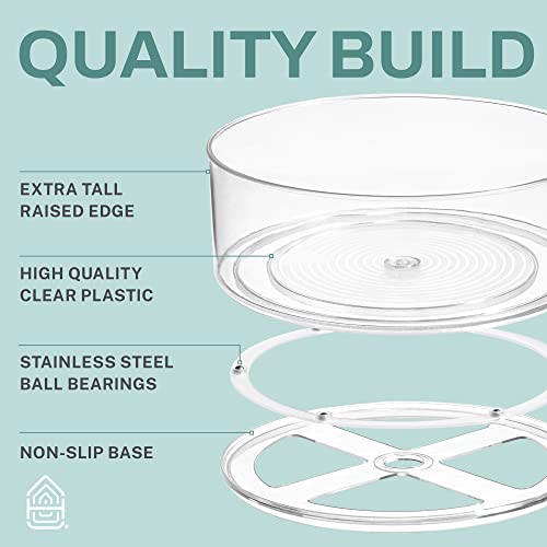 Home Intuition LS Round Plastic Clear Lazy Susan Turntable Food Storage Container thumb #3
