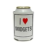 I Love Heart Midgets Can Cooler - Drink Insulator - Beverage Insulated Holder