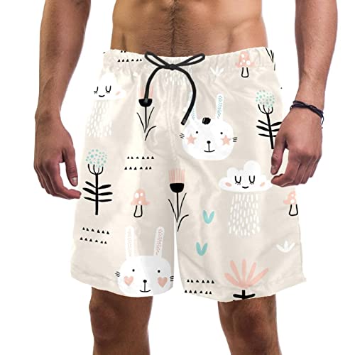 Short de plage à séchage rapide JDEZ pour hommes avec motif fleurs