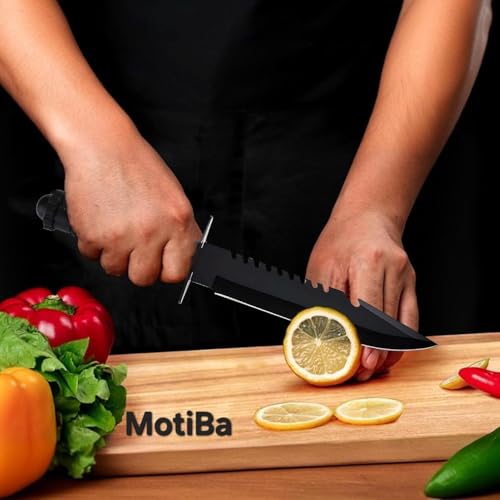 Image of MotiBa Kitchen Knife with Cover for Kitchen and Home (Black, Set of 1)