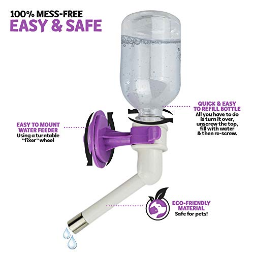 Poodle Pet Water Feeder Bottle Container Dispenser for Cage or Kennel – Gravity Hydration Fountain with Spigot Spout for… - Image 3