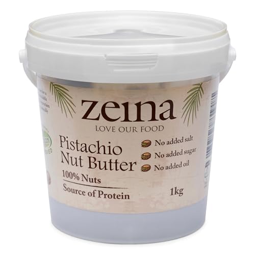 Zeina 100% Pistachio Nut Butter (1Kg) - Vegan and Kosher Approved Pistachio Butter for Snacks Cooking and Baking - NO Palm Oil Peanut Sesame and Gluten Free