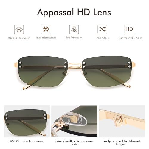 Trendy Y2k Sunglasses for Women Vintage Rectangle Sunnies AP37193