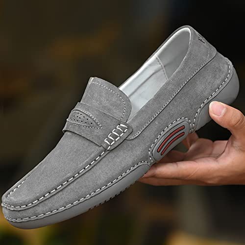 Men's Loafers Shoes Genuine Leather Round Toe Stitching Details Breathable Anti-Slip Comfortable Flat Heel Slip Resistant Fashion Classic Slip-ons3