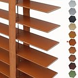 2' Slats Wood Blinds for Indoor Windows, Cordless Horizontal Venetian Blinds, Privacy Blackout Window Blind Shades for Windows Treatments for Living Room, Office, Bedroom(Autumn Brown)