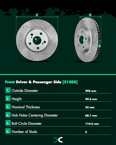 Image of SCITOO Front Brake Kits Drill & Slotted Brakes Rotor Brake Pad:31505;D1210 | Fit For Pontiac For Vibe 2009-2010,For Scion For xD 2008-2014,For Toyota For Corolla 2009-2019,For Matrix 2009-2013