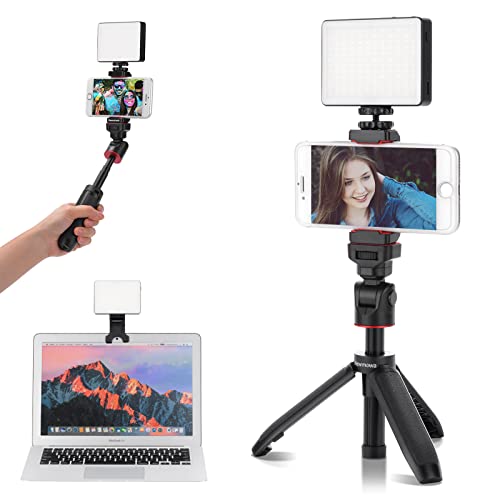 Newmowa Video Conference Lighting Kit, Video Light with Clip and Mini Tripod, for Remote Working, Distance Learning,Vlog,Makeup,Selfie,Live Stream
