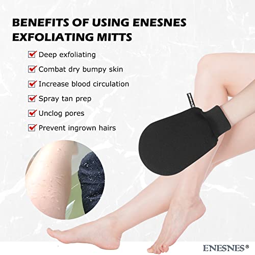 Thickened-Exfoliating-GloveENESNES-2PCS-Exfoliating-Body-Scrubber-for-ShowerKorean-Exfoliating-MittSpecial-Dead-Skin-Remover-and-Exfoliator-for-BodyGreat-for-Spray-Tan-Removal-or-Keratosis-Pilaris